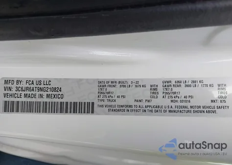 2022 Ram 1500 Classic Tradesman 4X2 6'4 Box from USA, damaged, VIN 3C6JR6AT9NG210824